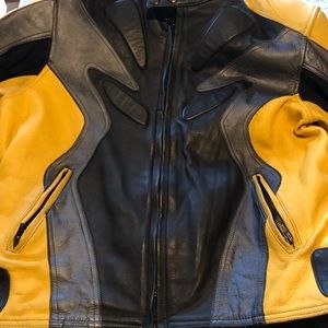 JOE ROCKET LEATHER MOTORCYCLE JACKETS YELLOW  BLK